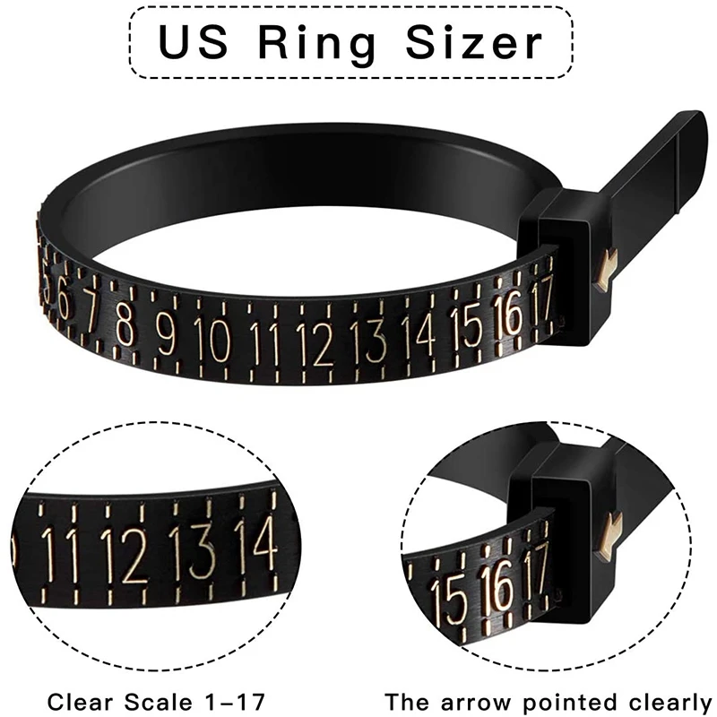 2 American English Ring Size Table Suit, Finger Measuring Band, Used For Jewelry Measurement,Suitable For Ladies