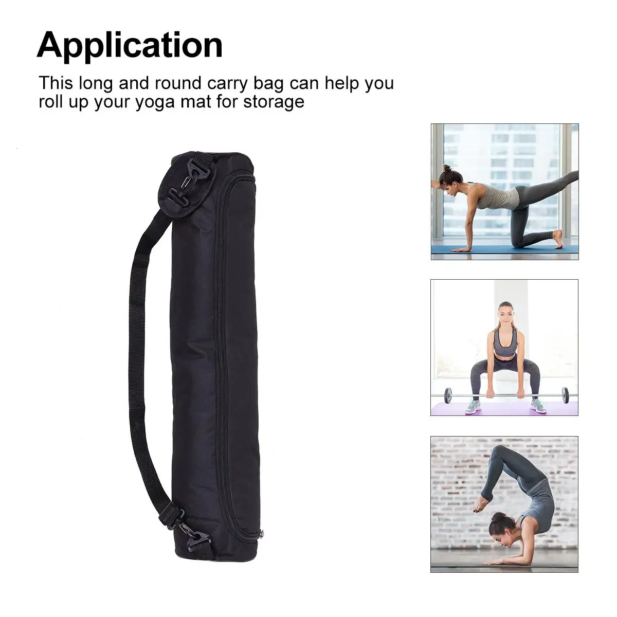 

Yoga Bag Sports Bags Mats Tote Canvas Storage Carry for Full Zip Men with Holder