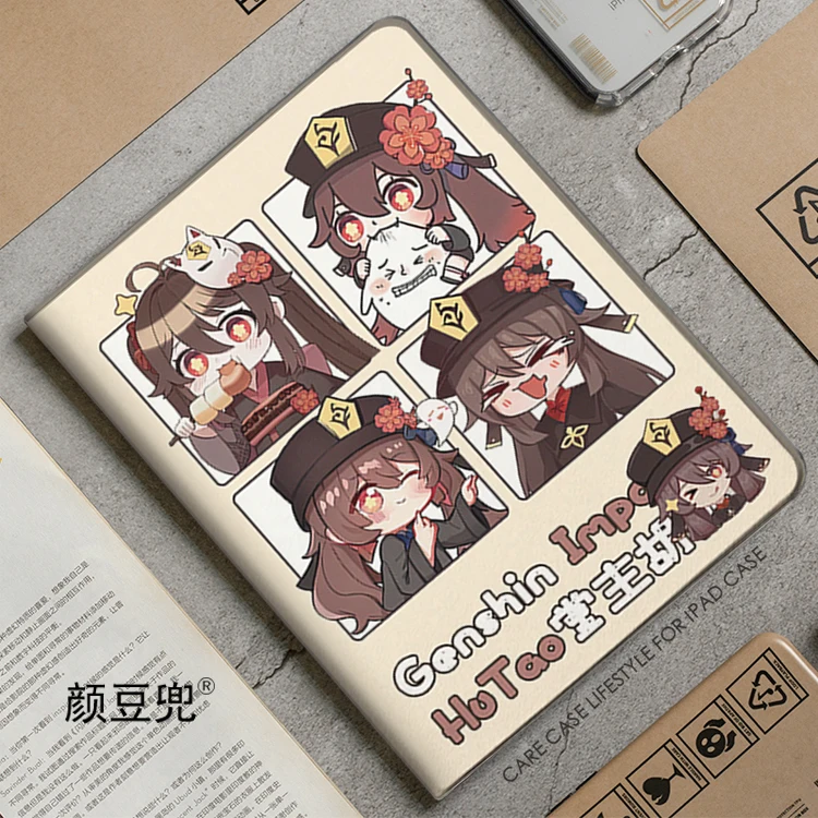 Hutao Anime Genshin Impact Cases For Samsung Galaxy Tab S9Lite 8.7 2021Case SM-T220/T225 Tri-fold stand Cover Galaxy Tab S6 lite