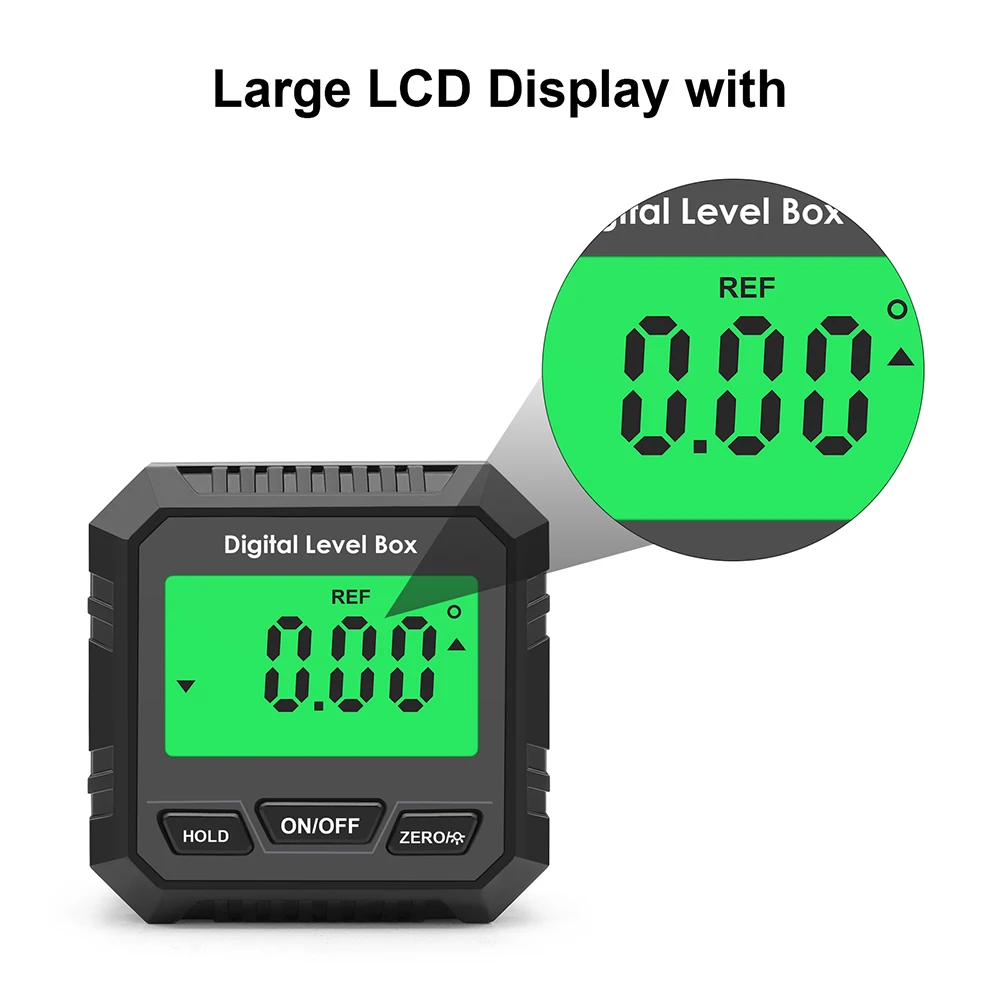 Digital Level Box Protractor Angle Finder 90 Degree Level Gauge Bevel Gauge Inclinometer with Magnetic Based Backlight