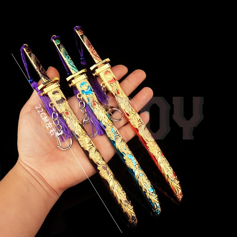 22 cm/8,66 Zoll Spiel für Frieden Spiel Periphere Schwerter Waffen Modell Desktop Display Ornamente Sammlung Geburtstagsgeschenk für Mädchen Jungen