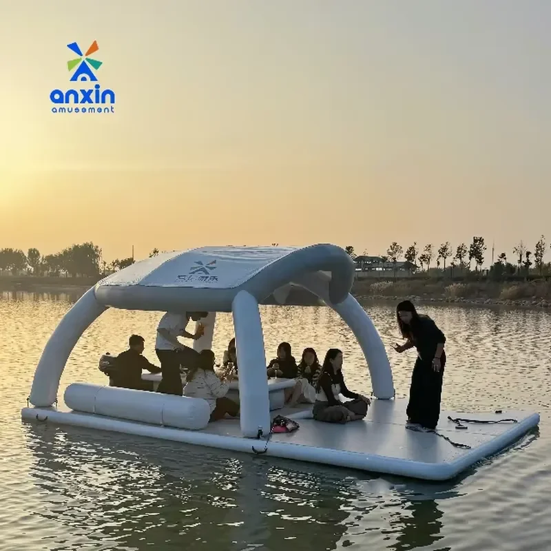 Summer Water Party Equipment Water Floating Resort Inflatable Dock Platform Inflatable Dock Air Lounge for Sale