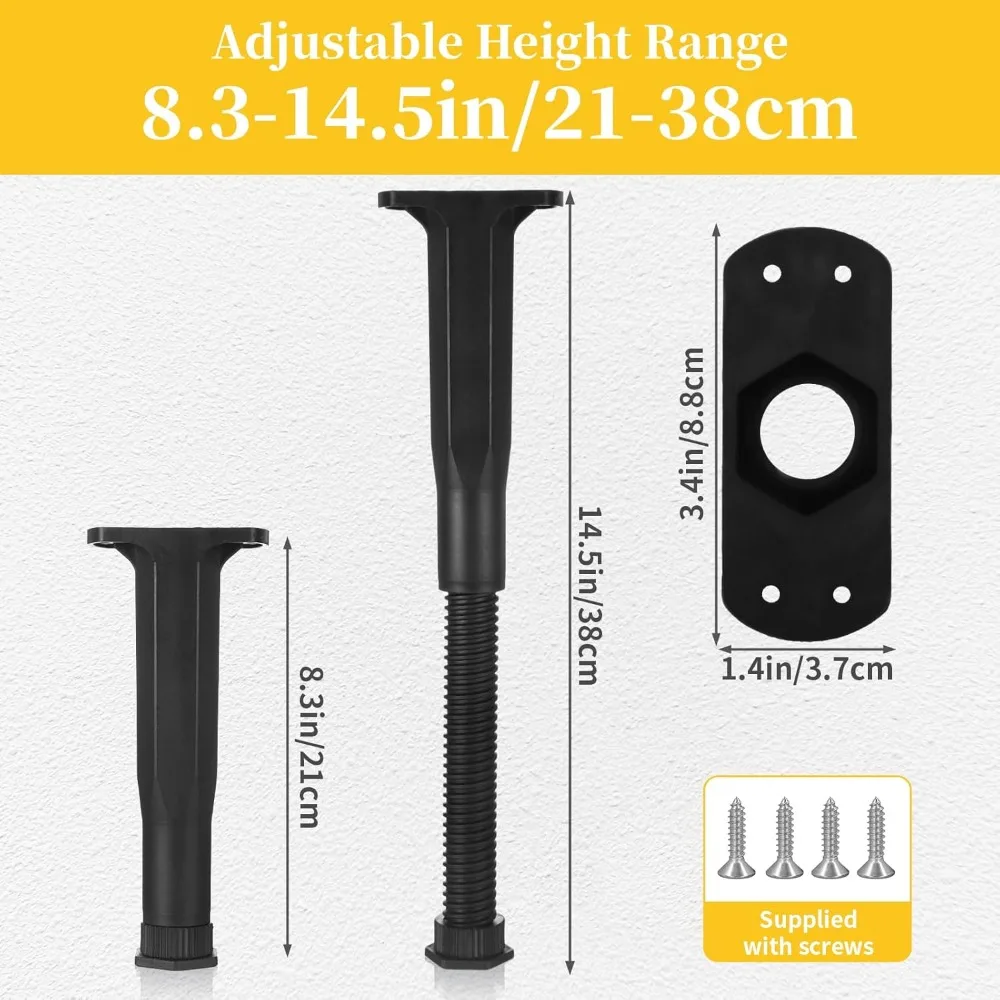 6 قطع من أرجل دعم السرير، أرجل دعم إطار السرير، رافعة السرير، استبدال أرجل السرير القابلة للتعديل، أقدام إطار السرير، ملحق مركزي لإطار السرير