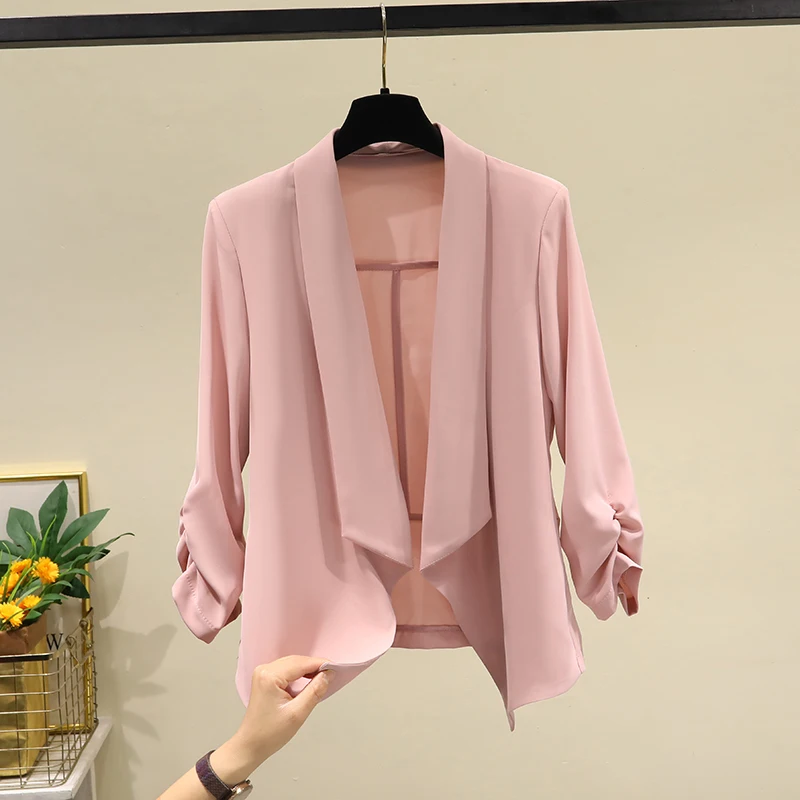 Or jaet 2025 feminino nova primavera verão aberto cardigan fino proteção solar terno superior saias jogo commute sle