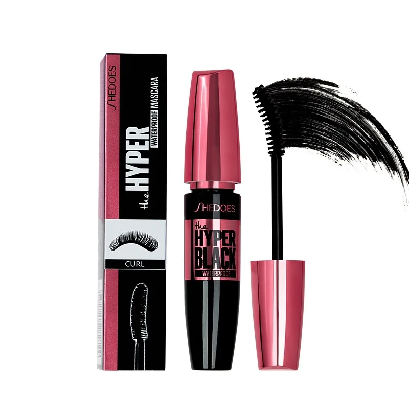 Shedoes-Mascara 3D noir pour extension de cils, brosse de maquillage, longue tenue, couleur or