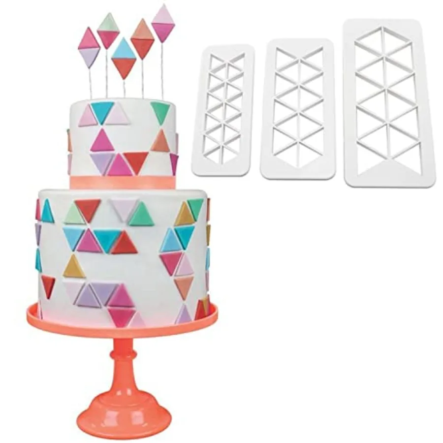 3IN1 Triangle Cake Fondant Cutter Ce Cutter Biscuit Cutter Cake Cutter Fudge Cake Decorative Mould 3 Size