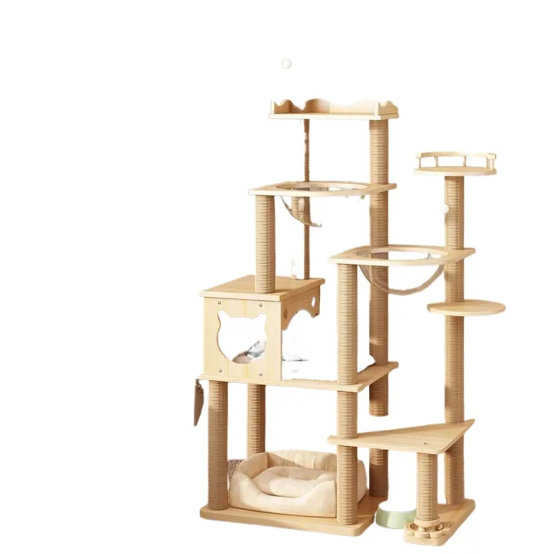 

Cat climbing frame Solid wood cat, scratching column Big cat Sisal column Cat, climbing frame Tree house, cat scratching
