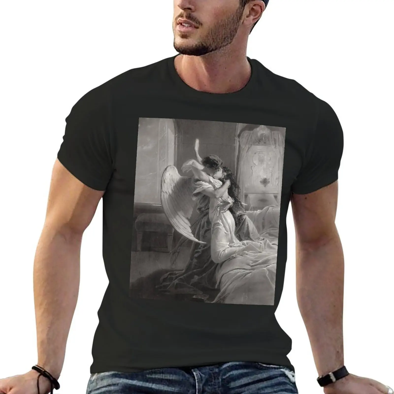 

Romantic Encounter by Mihaly von Zichy T-Shirt plus size clothes street wear heavyweight t shirts for men