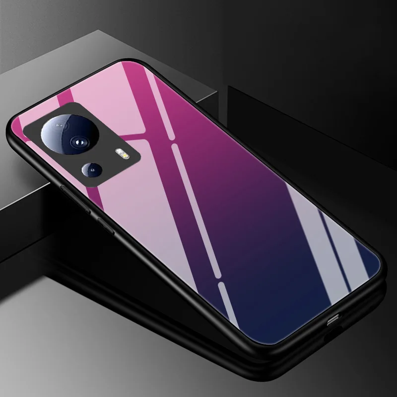 Gradiënt Gehard Glas Case Voor Xiaomi Poco X5 X3 X4 M4 M5 M5S X 3X5 Pro Nfc X5Pro f3 F4 X4 Gt C40 C50 Beschermende Glas Cover