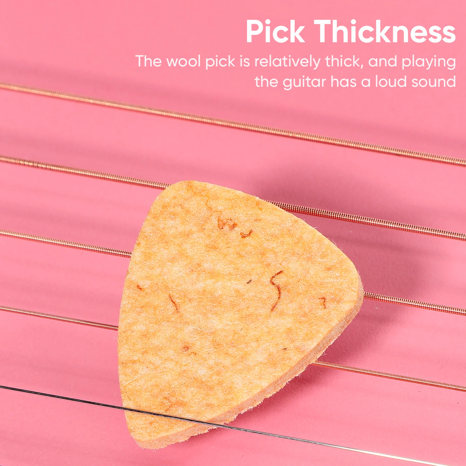 

10Pcs Guitar Felt Picks Assorted Colors Smooth Non-Slip Plectrums for Ukulele Low Instruments Mellow Sound