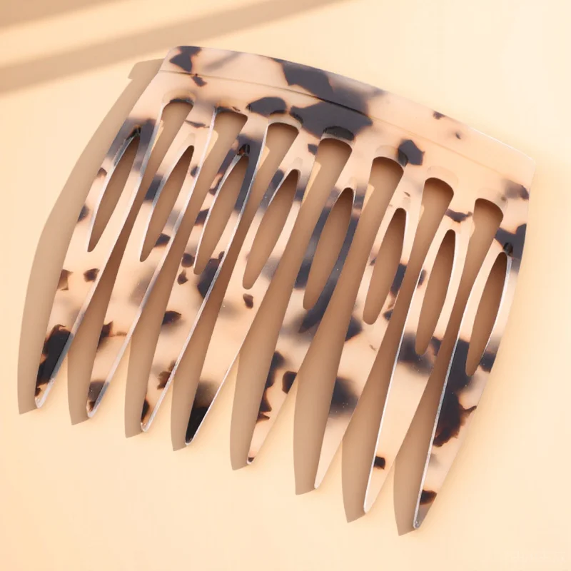 

Comb Insert Lightweight Acetate Side Hair Combs For Women Vintage Leopard Pattern French Styling Comb - Bridal Party