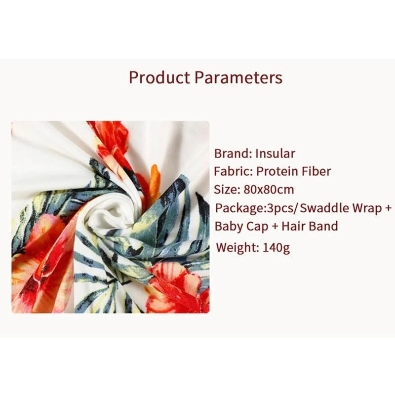 J15U 3 قطعة الوليد التقميط التفاف عقال طقم قبعات الطفل تلقي بطانية كيس النوم رباط شعر طقم قبعات للرضع بنين بنات
