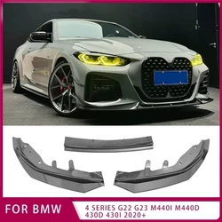 Car Front Bumper Splitter Lip Diffuser Spoiler Bumper For BMW 4 Series G22 G23 M440i M440d 430d 430i 2020+ Deflector Cover