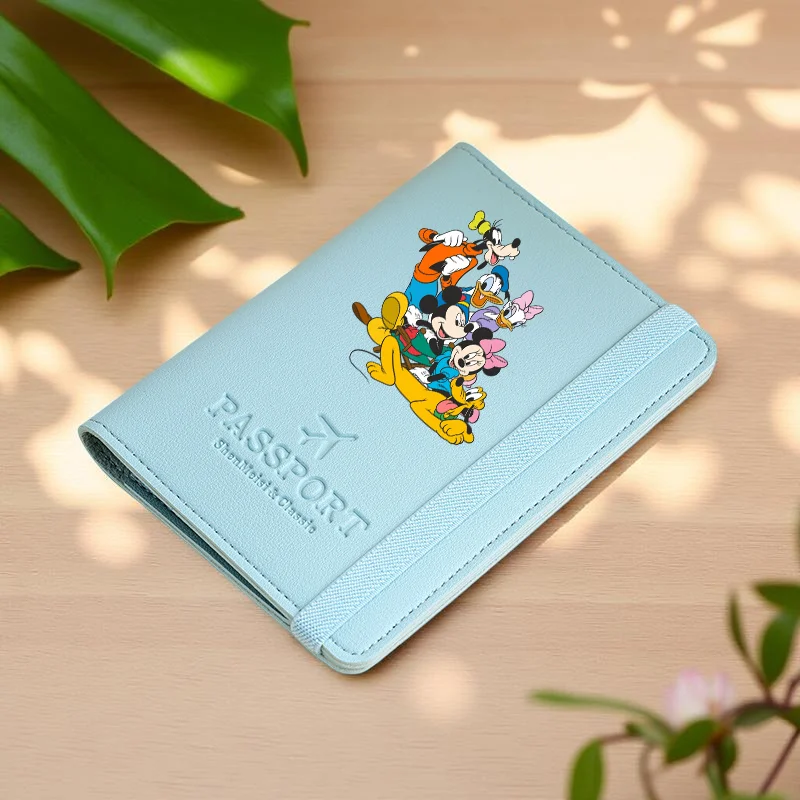 Mickey and Minnie Passport Wallet - Travel Card Holders with Drawstring Closure for Daily Commute & Holiday Use,Passport Holder