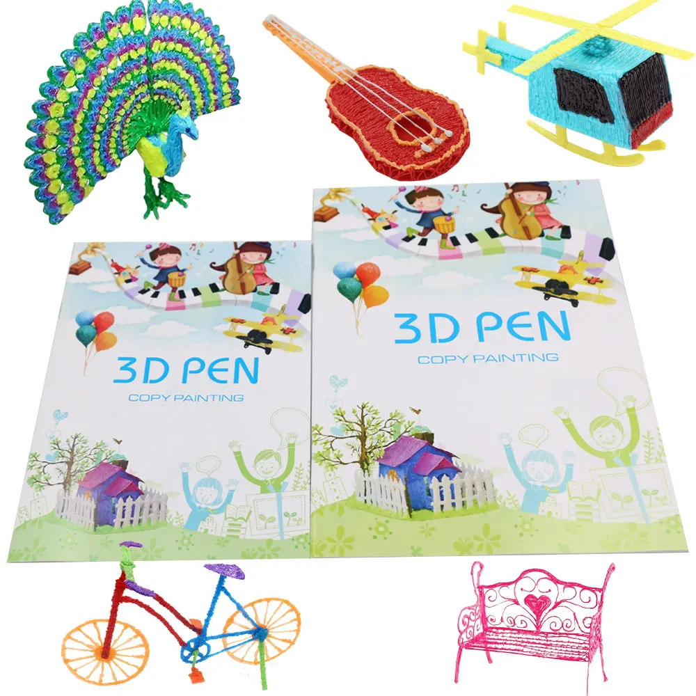 Patterns for 3D Pens: Painting Book, Graphic Templates & Painting Tutorials with Double-Sided Printing and PVC Transparent Plat