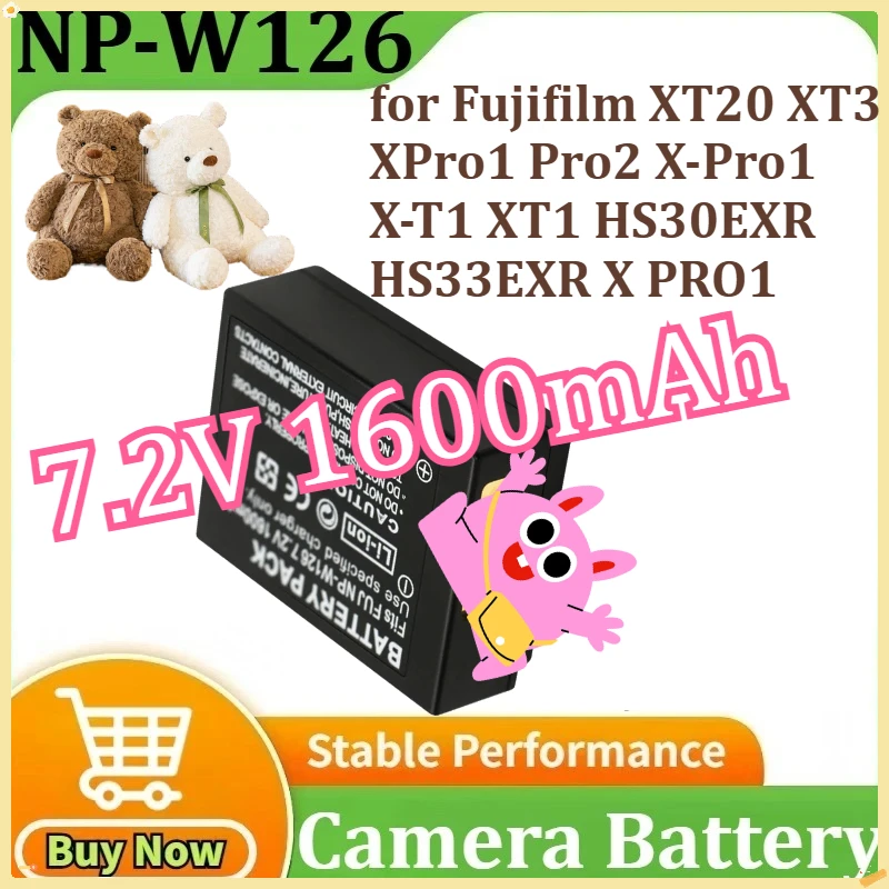 

NP-W126 Battery Batteries for Fujifilm XT20 XT3 XPro1 Pro2 X-Pro1 X-T1 XT1 HS30EXR HS33EXR X PRO1 Camera 7.2V 1600mAh