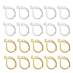 50pcs Hypoallergenic Earring Hooks French Leverback Earwire Silver Gold Plated Brass Earrings Clasp for Jewelry Making Findings