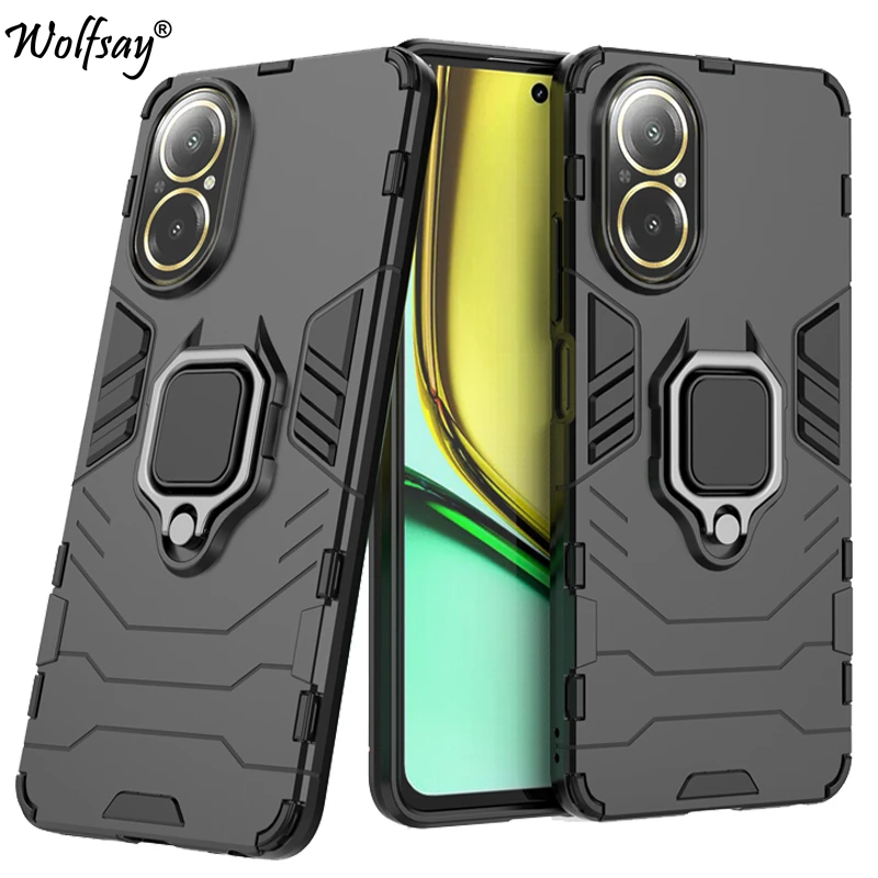 For Realme C67 Case Bumper Anti-knock Armor Magnetic Suction Stand Full Back Cover For Realme C67 Case For Realme C67 C 67 4G