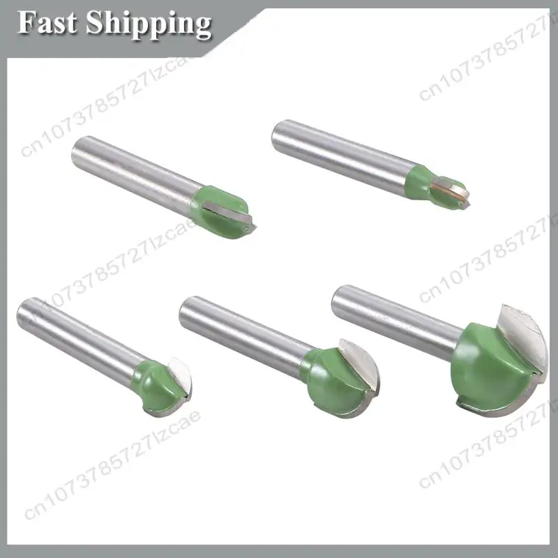 

-A99Z 5Pcs 6Mm Shank Ball Nose Router Bits Set End Mill Round Cove Box Solid Carbide CNC Radius Core Milling Bit
