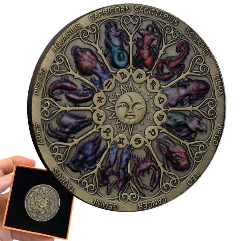 Commemorative Coin Constellation Souvenir Constellations Coin Home Decor Exquisite Lucky Collection Coin Souvenir Arts For