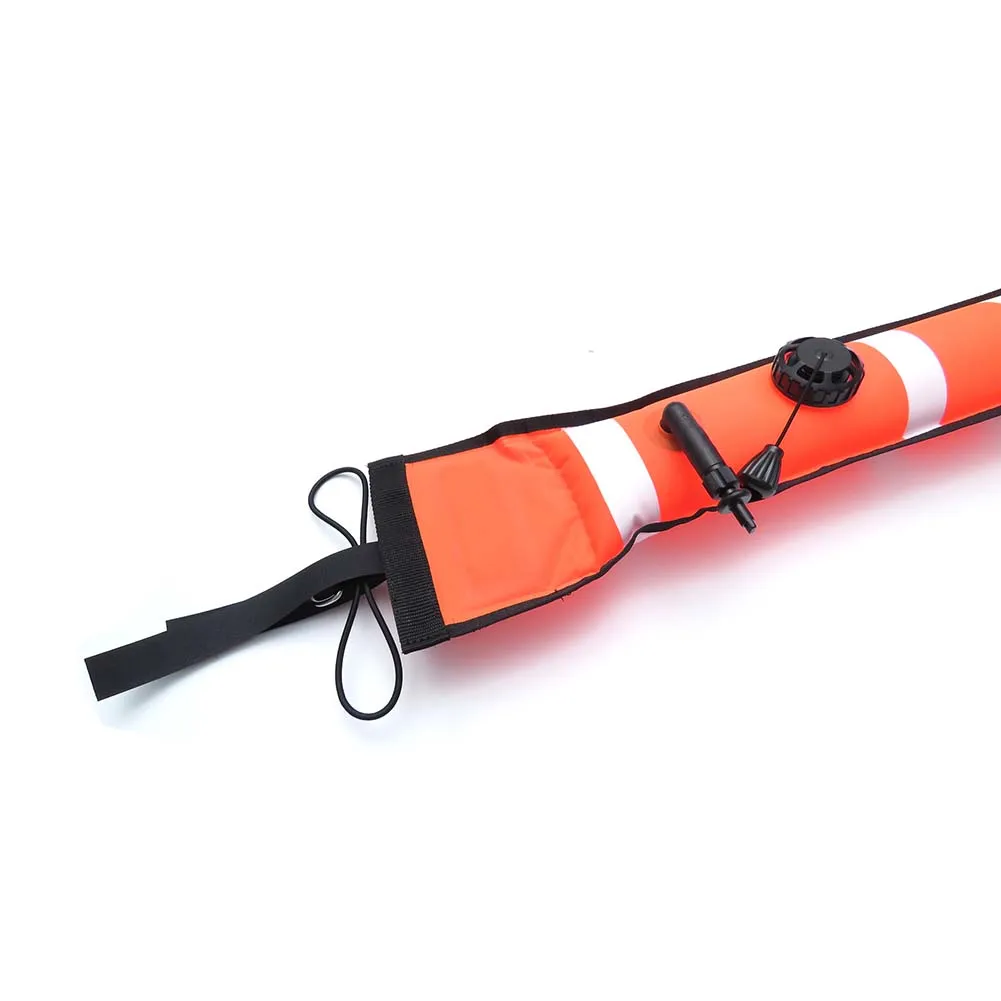 Nylon Sea Eel Shape Scuba Diving SMB Marker Buoy 180x15cm Diver Below Signal with Reflective Strips for Visibility