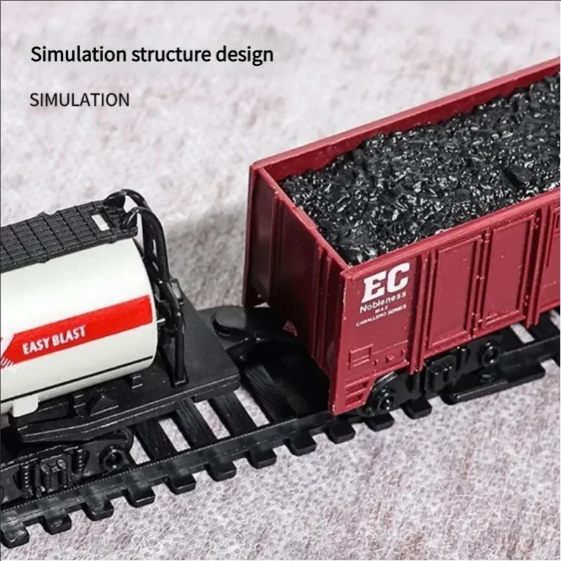 Electric Freight Train Set with Light Up Tracks Classic Railway Model Toy Kids Birthday Gift Interactive STEM Educational Toy