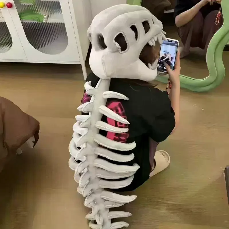 Dinosaur Skeleton Props Children Adult Kawaii Cute Wearable Mask Halloween Party Carnival Role Play Costume Funny Headdress