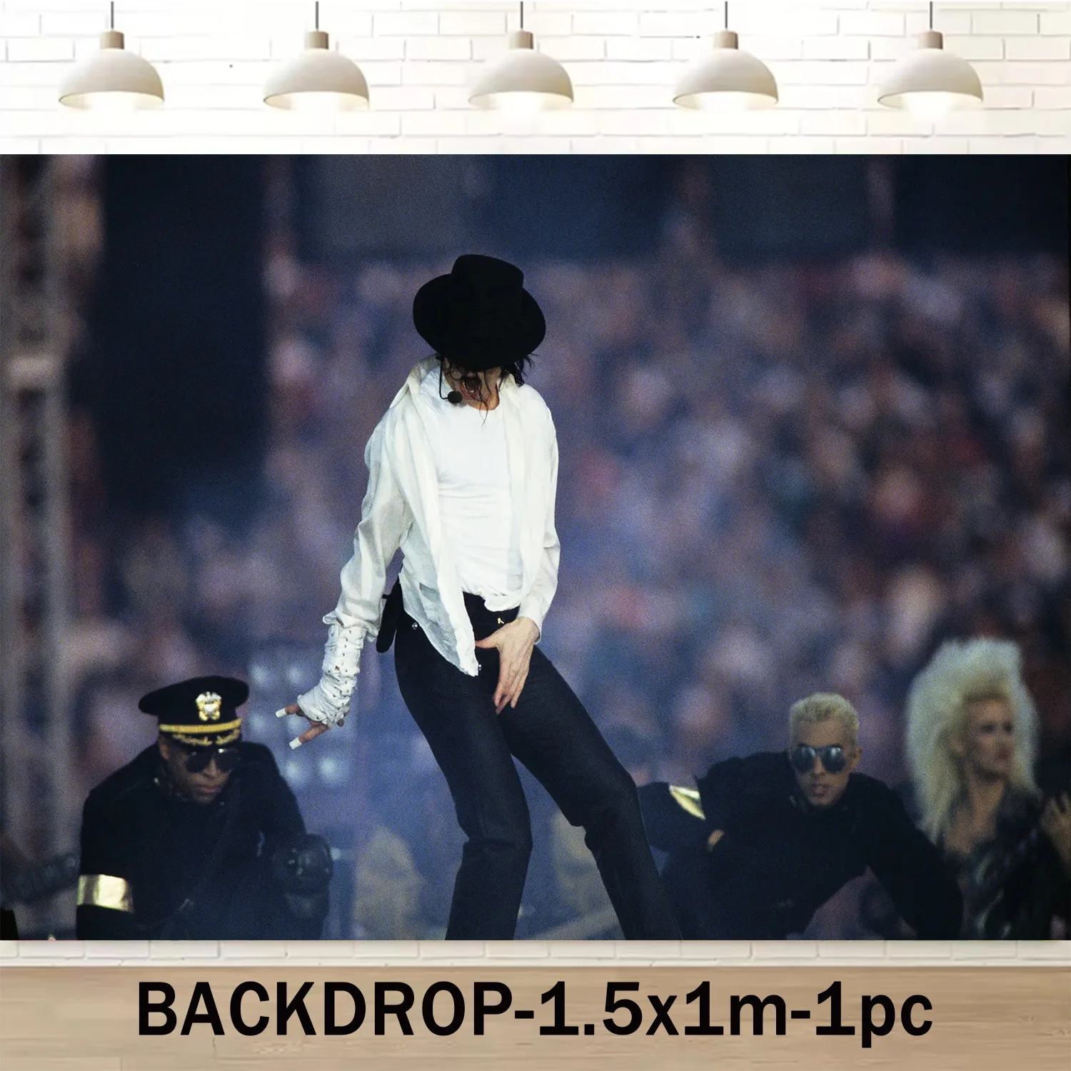 M-Michael Jackson Themen-Geburtstagsparty-Zubehör Deko-Ballon Hip-Hop-Hintergrund Tortendekoration Banner Kinder 1. Geburtstag Geschenk – Detail 6