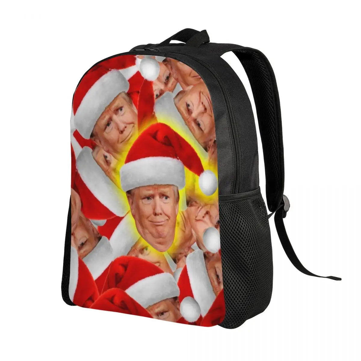 Funny Santa United States Donald Trump Backpacks School College Student Bookbag Fits 15 Inch Laptop USA Presidential Bags