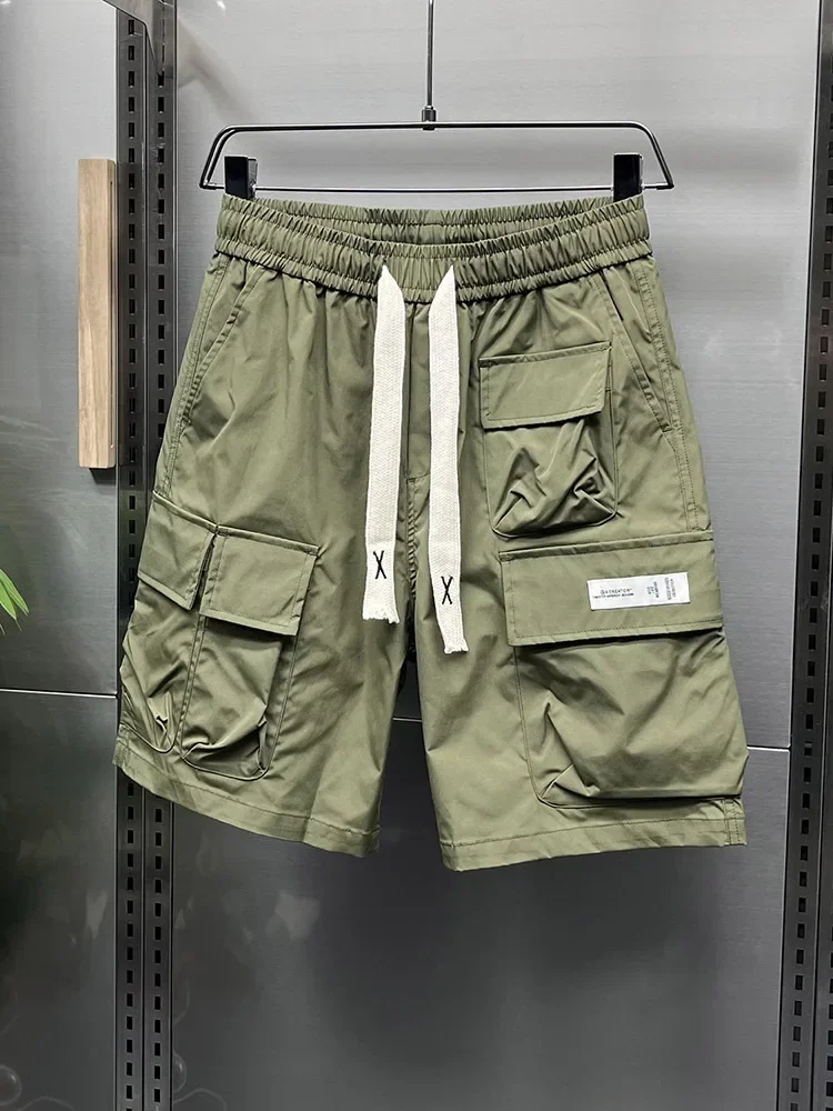 Trendy Cargo Shorts Men's Summer New Multi-pocket Quick-drying Shorts Breathable Straight-leg Short Pants