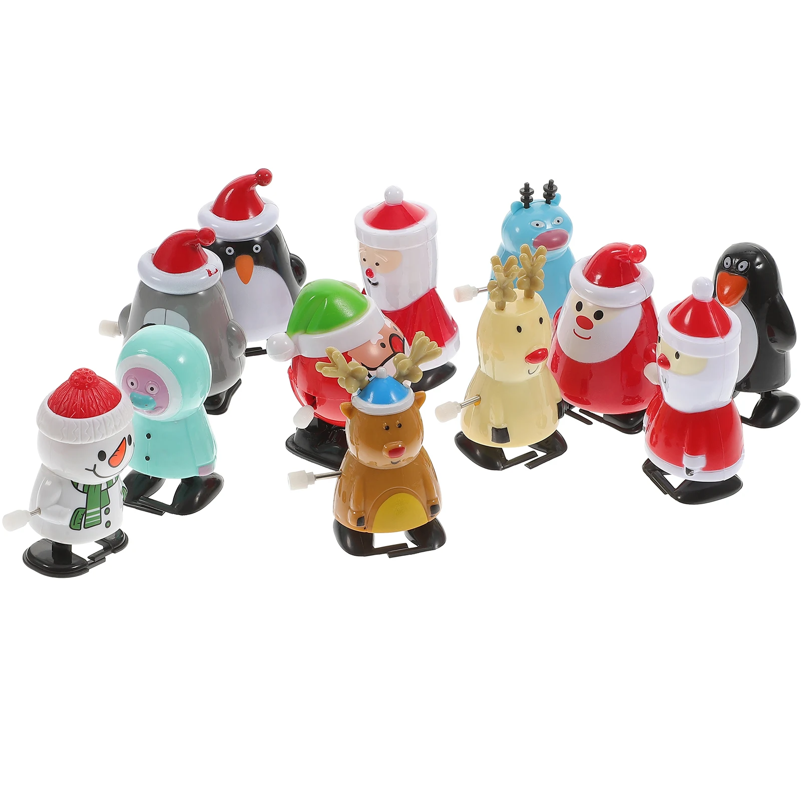 Juguetes navideños de cuerda para caminar, Papá Noel, alce, pingüino, muñeco de nieve, juguete de relojería, decoración del hogar, adornos navideños, regalo de Año Nuevo 2025