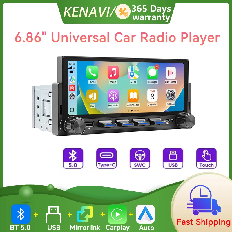 kenavi-1din-Ecran-ips-sans-fil-carplay-android-auto-airplay-autoradio-lecteur-mp5-stereo-bluetooth-am-type-c-pd30-charge-rapide
