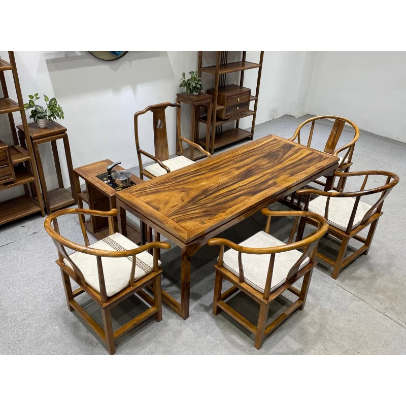 The product can be customized. Furniture Chinese tea table furniture solid wood big board tea table South American walnut