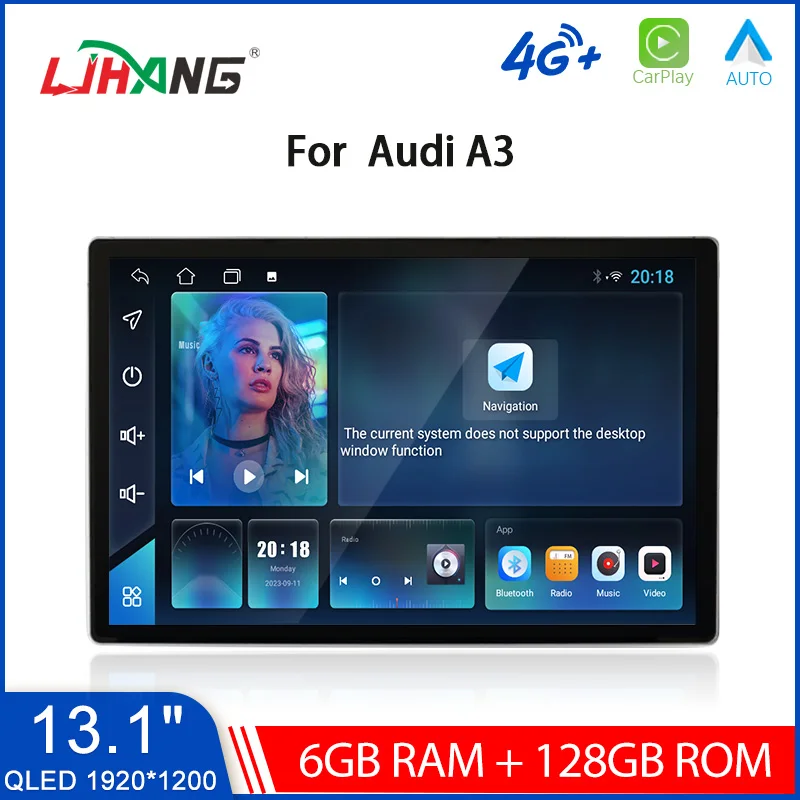 LJHANG Android 13 Car Multimedia Player For Audi A3 8P 2003 - 2013 13.1 Inch Car Radio Stereo Video Wireless CarPlay Auto Audio