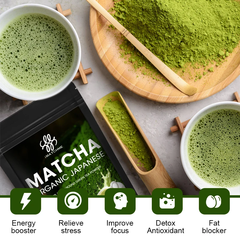 Produk pelangsing alami Matcha murni untuk membakar lemak, makanan penutup & minuman membuat kue Vegan, bebas zat perekat, kaya akan antioksidan & Vitamin