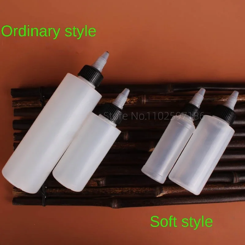 10-200ml Pointed Bottle Empty Glue Water Sand Painting Ink Plastic Gel Cap Tattoo Color Material Squeezed Semi Clear Extruded