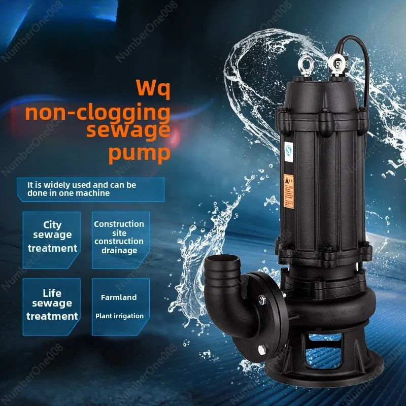 WQ Sewage  Non-clogging Septic Tank 380V Mud  Three-phase Submersible  Large Flow Sewage Pump