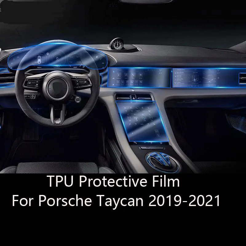 Наклейки для ремонта центральной консоли салона автомобиля Porsche Taycan 2019-2023, аксессуары против царапин