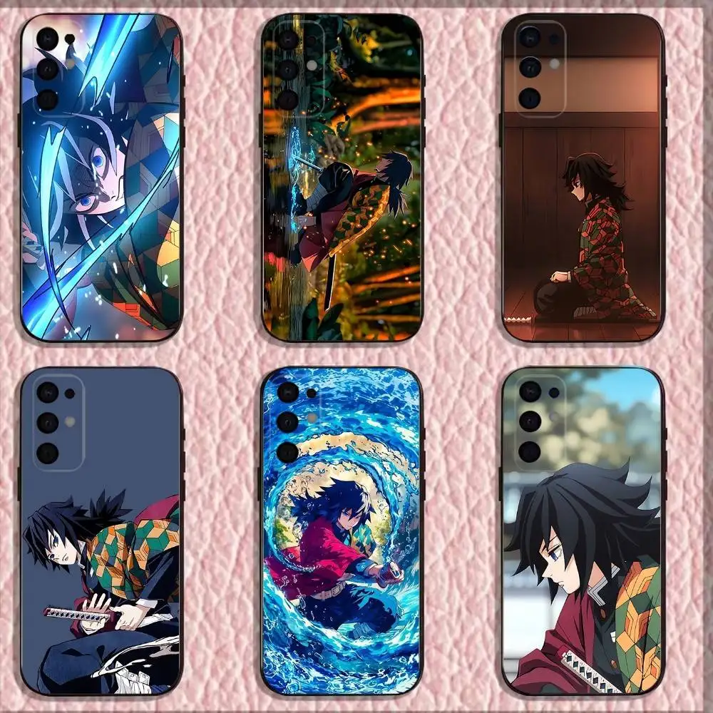 

G-giyu Anime T-tomioka Phone Case For Samsung S 25,24,23,22,30,21,10,9,Ultra,Plus,Lite,FE,4,5G Black Soft Case
