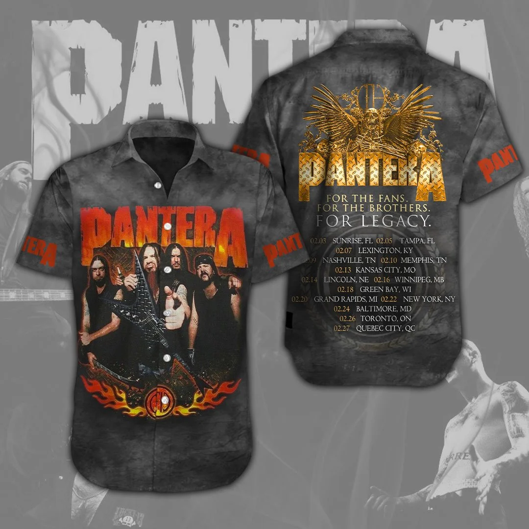 Popular Heavy Metal Rock Band Pantera 3d Printing Shirt Men Women Fashion Short Sleeve Shirts Breathable New Beach Shirts