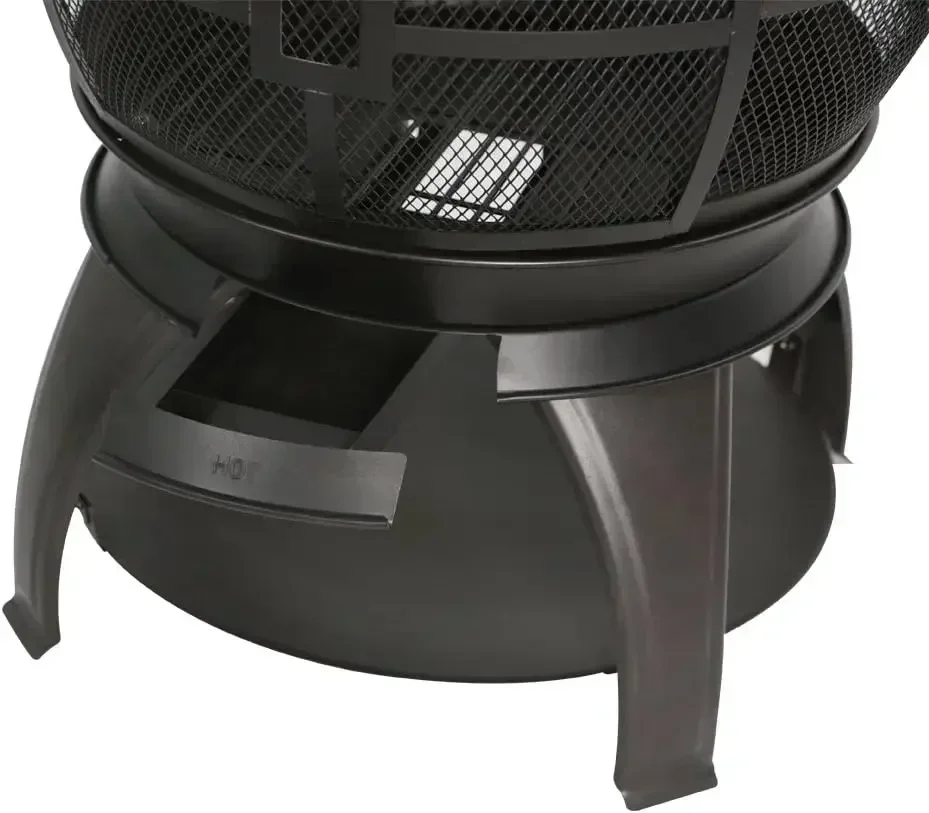 

[XMSJ-Limited Stock, Buy Now!]Wood Burning Fire Pits Chimenea Outdoor Fireplace Wooden Firepit, Brown-Black