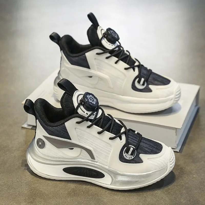 Quatro estações novas crianças sapatos esportivos casuais botão giratório sapatos de basquete antiderrapante leve proteção para os pés