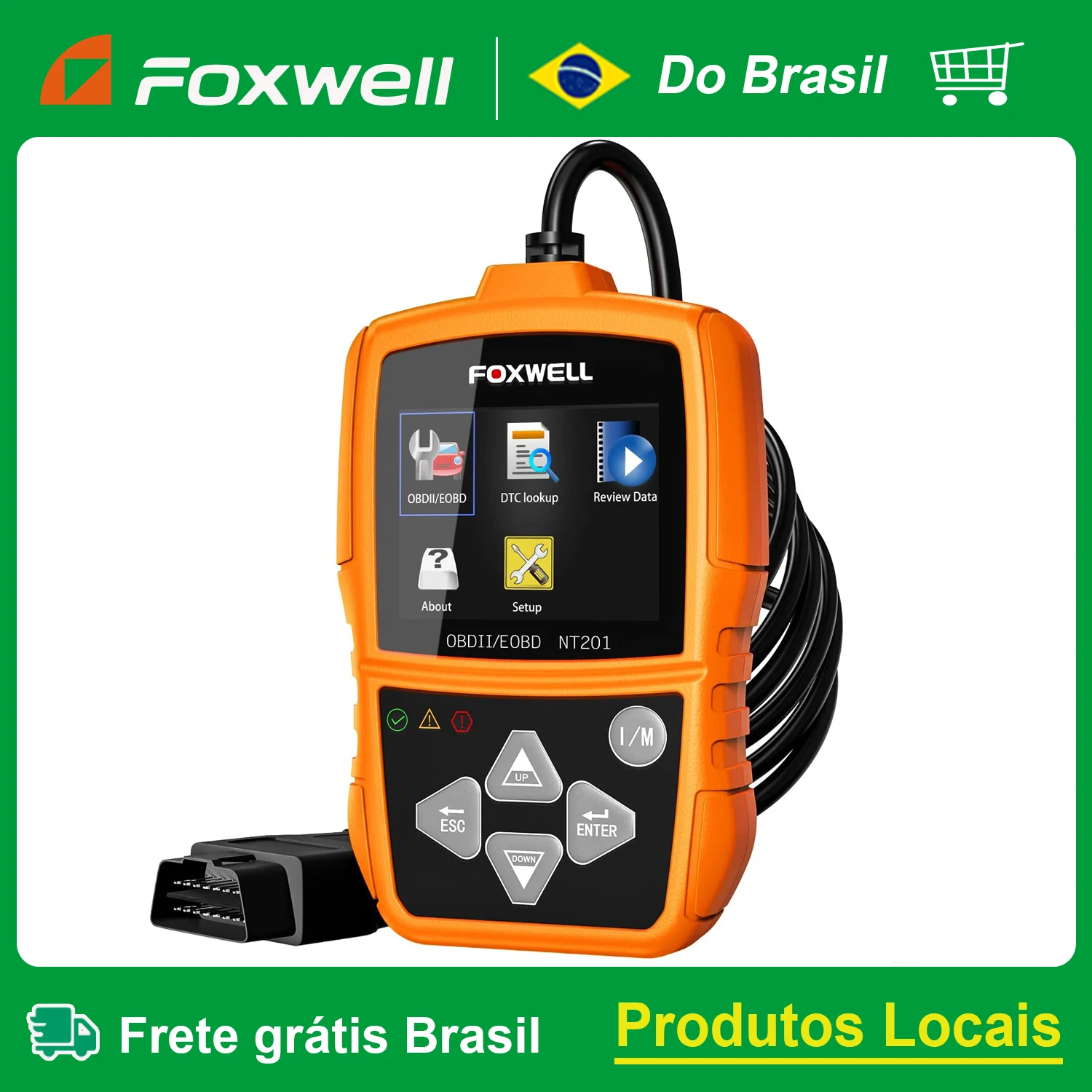 Foxwell NT201 OBD2 Scanner Diagnostic Tool Check Engine Light Vehicle Code Reader Car Diagnostic Scan Tool Automotive Scanner