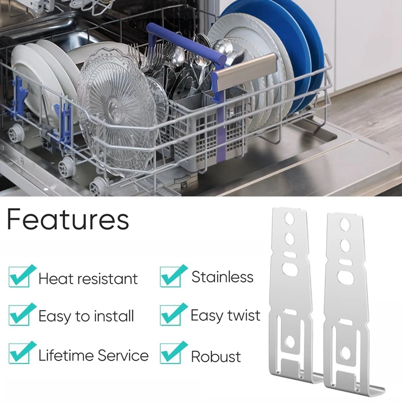 M14K-2PCS Монтажный кронштейн для столешницы посудомоечной машины WD01X21740, Монтажный кронштейн для посудомоечной машины, заменяет WD01X10598, PS 11700868