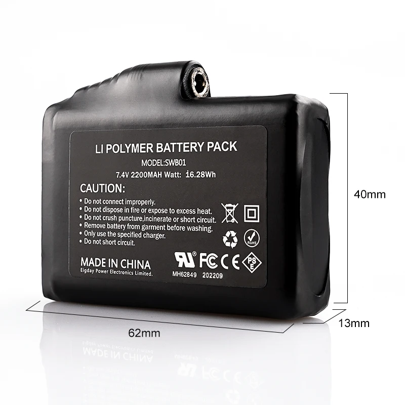 Savior Heat Battery 7.4V 2200mAh/3000mAh/4400mah Oplaadbaar voor verwarmde handschoenen Wanten Liners Verwarmde sokken Verwarmde kleding