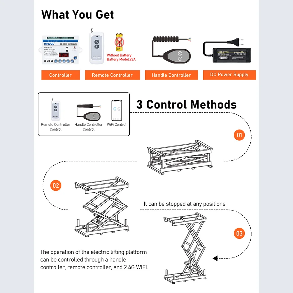 Electric Lifting Table Stand Platform 60kg Load,stroke 1005mm Table Lift WIFI Remote Control Motor Drive Iron Frame