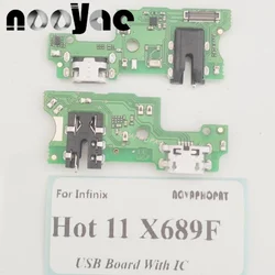 Placa de carga de micrófono con IC para Infinix Hot 11 X689F ( Helio G37), puerto de carga USB, conector de Audio para auriculares