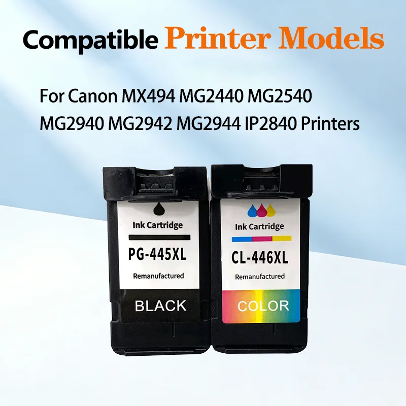 PG-445 CL-446 PG445XL CL446XL Compatible Ink Cartridge For Canon Pixma MX494 MG2440 MG2540 MG2940 MG2942 MG2944 IP2840 Printer