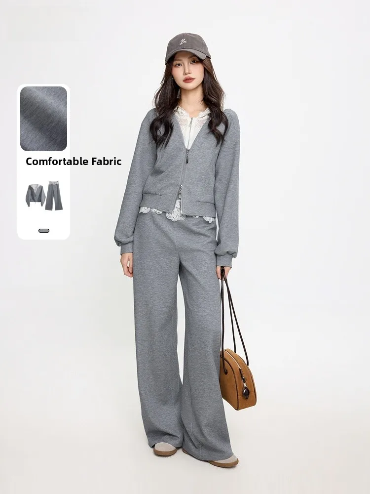 

Faionable Casual Two-Piece Set Ele Ballet Sle Memory's Starting Point 2025 Summer New Arrival Long Sve Zipper Closure