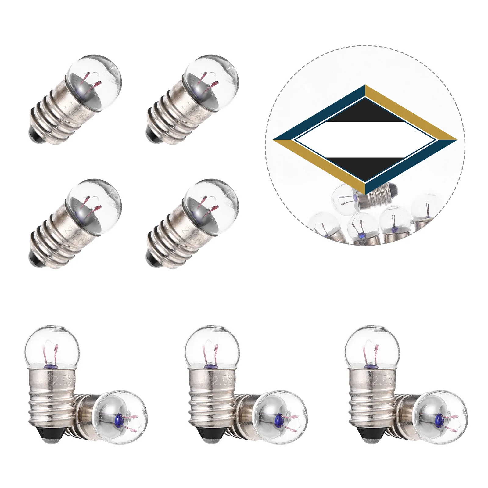 10Pcs Mini Small Light Bulbs Round Bulbs Electrical Circuit Kits Science Experiments School Lab Teaching Supplies Physics
